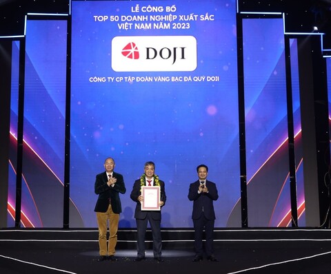 DOJI giữ vững vị thế Top 5 Doanh nghiệp tư nhân lớn nhất Việt Nam 2023